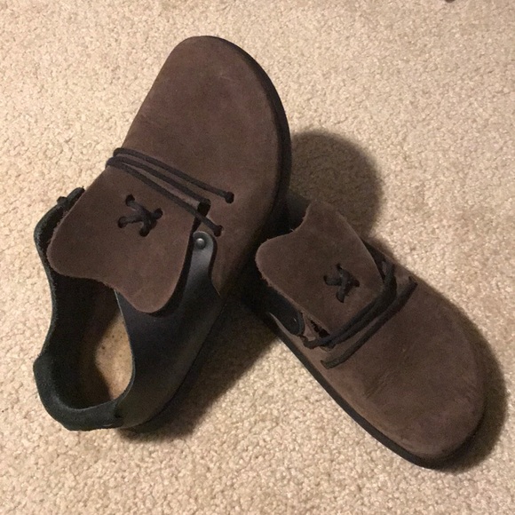 Shoes - Birkenstock Montana two tone leather shoes